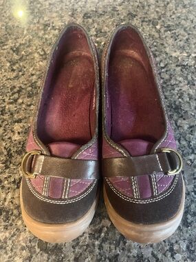 Lands End Plum & Burgundy Slip-On Loafers 7.5